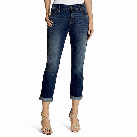 Chico's Girlfriend Crop Jeans Size 1.5 Size 10 So Slimming High Rise Denim - Picture 1 of 13